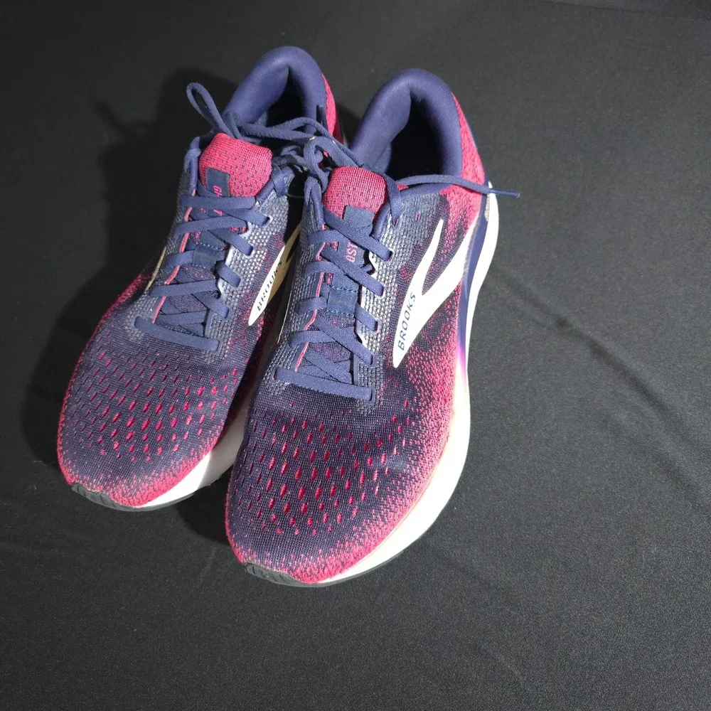 Brooks Ghost 13 Running Shoes Womens 11.5 2A Navy Pink Cushioned Road Neutral